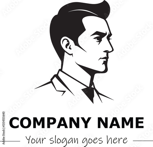 a man silhouette black and white for logo company vector image