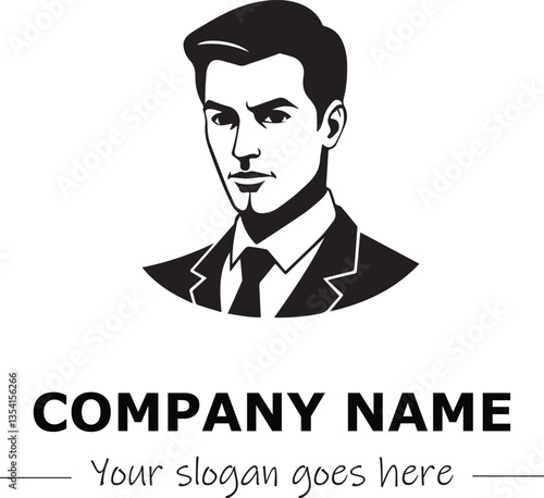 a man silhouette black and white for logo company vector image