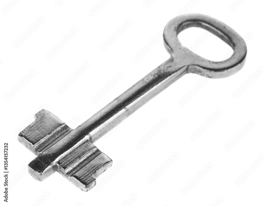 Old metal key isolated on white background. Old metal key isolated on white background.