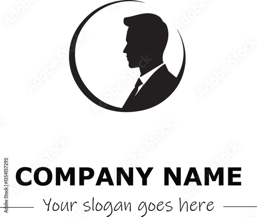 a man silhouette black and white for logo company vector image