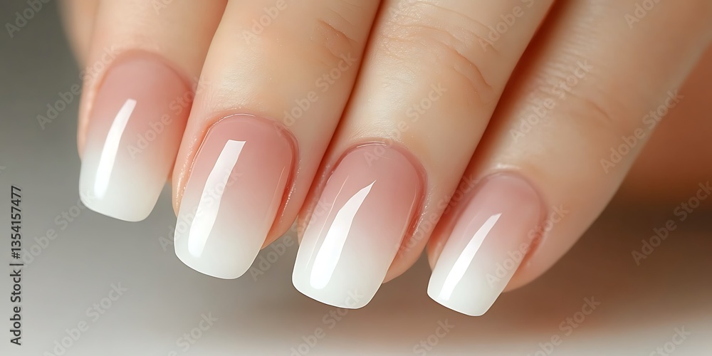 Close up image of manicured nails with gradient polish Close up image of manicured nails with gradient polish