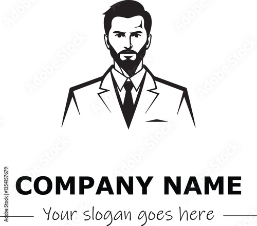 a man silhouette black and white for logo company vector image