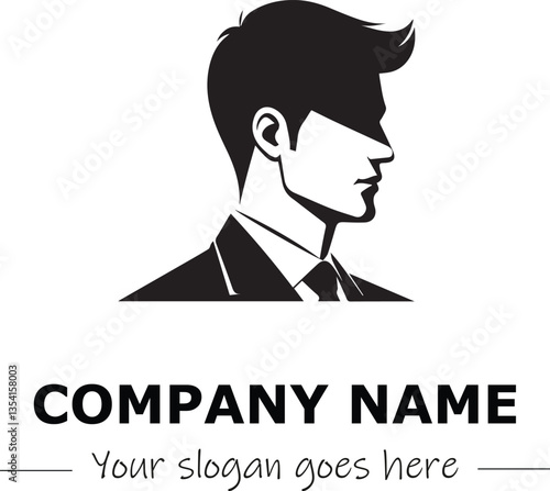 a man silhouette black and white for logo company vector image
