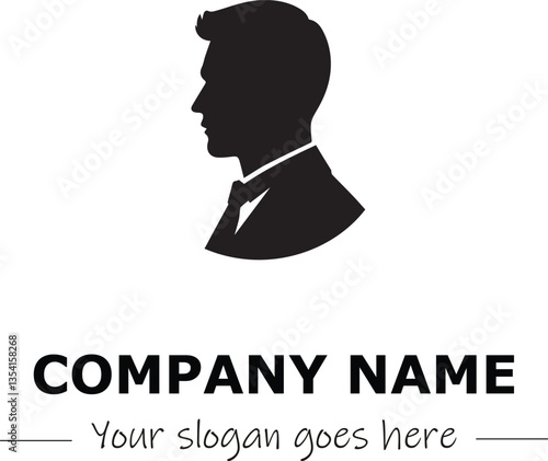a man silhouette black and white for logo company vector image