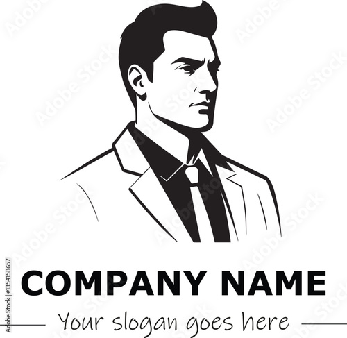 a man silhouette black and white for logo company vector image