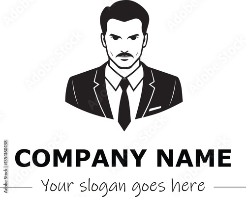 a man silhouette black and white for logo company vector image