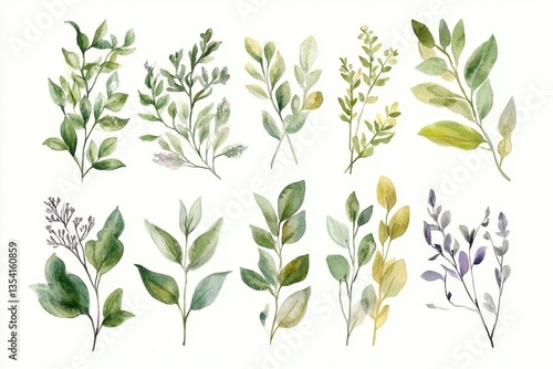 Elegant botanical design ideal for wedding invitations.