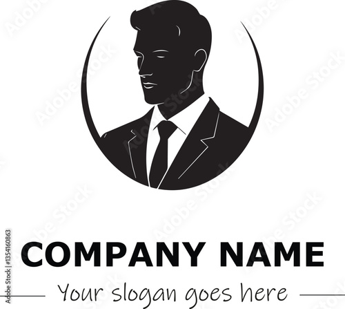 a man silhouette black and white for logo company vector image