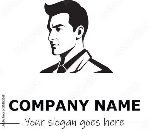 a man silhouette black and white for logo company vector image