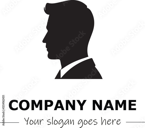 a man silhouette black and white for logo company vector image