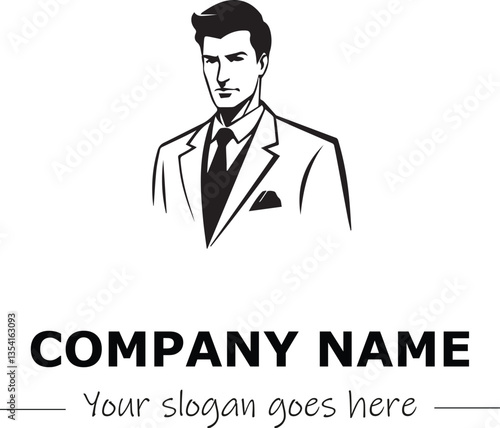 a man silhouette black and white for logo company vector image