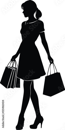 Shopping Girl silhouette vector