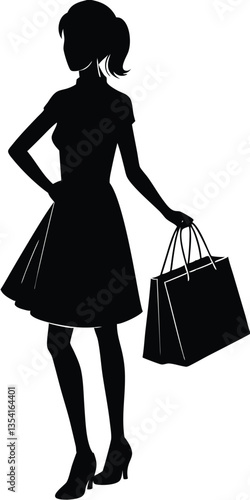 Shopping Girl silhouette vector