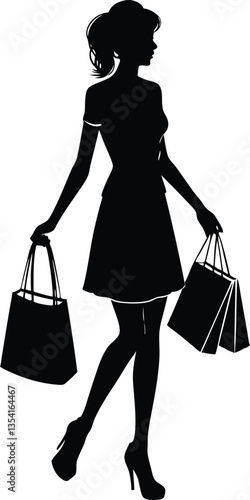 Shopping Girl silhouette vector