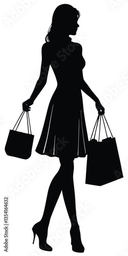 Shopping Girl silhouette vector