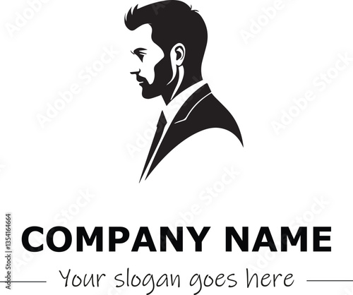 a man silhouette black and white for logo company vector image