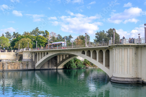 Architecture San Telmo Bridge over the Guadalquivir River, Seville, Spain