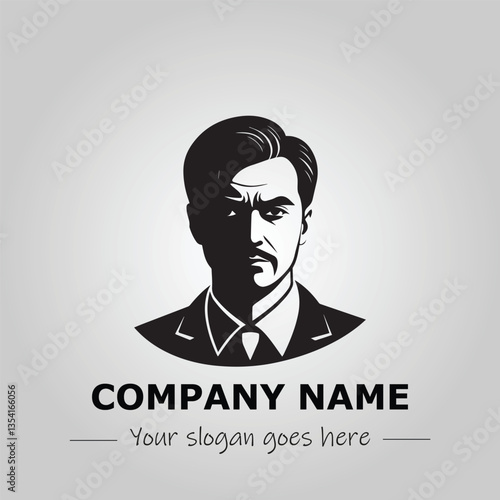 a man silhouette black and white for logo company vector image