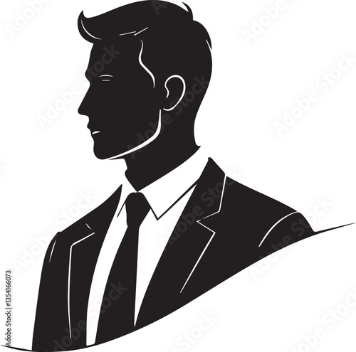 a man silhouette black and white for logo company vector image
