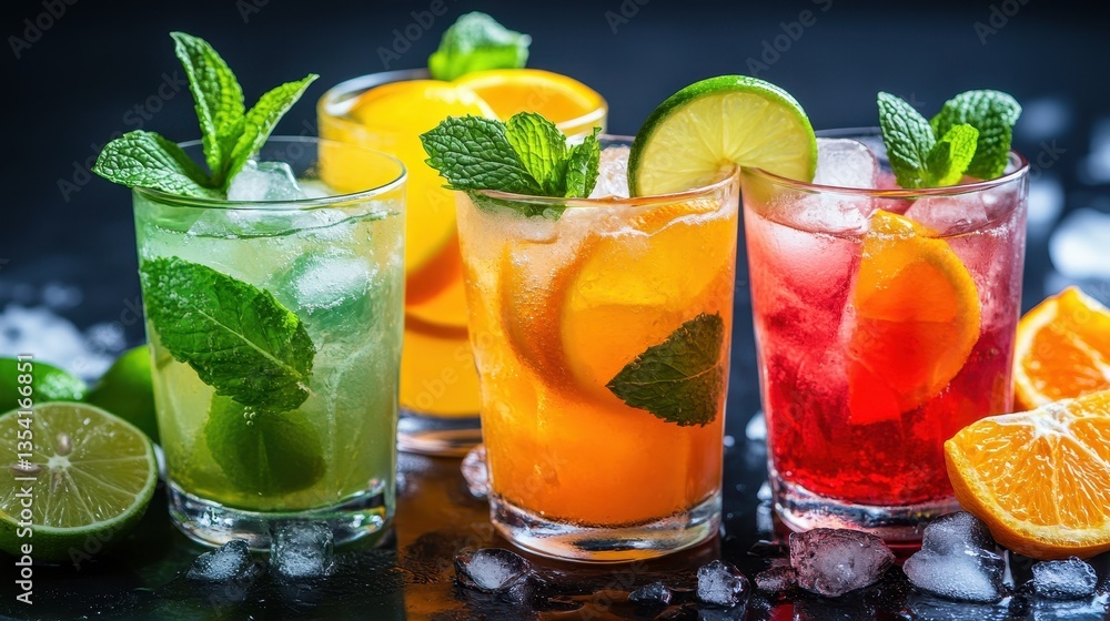 Bright and refreshing cocktails with vibrant citrus and mint, perfect for summer gatherings and celebrations Bright and refreshing cocktails with vibrant citrus and mint, perfect for summer gatherings and celebrations