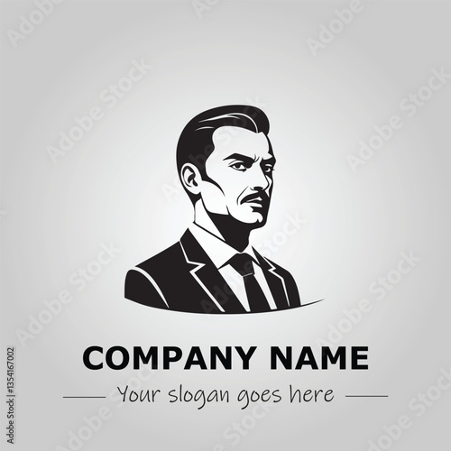 a man silhouette black and white for logo company vector image