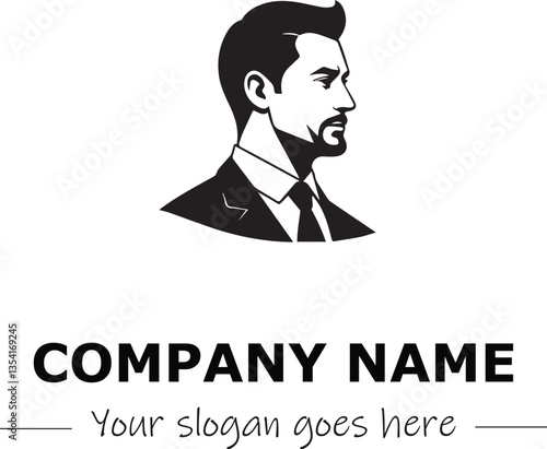 a man silhouette black and white for logo company vector image