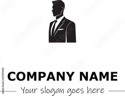 a man silhouette black and white for logo company vector image
