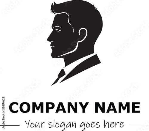 a man silhouette black and white for logo company vector image