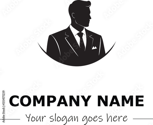 a man silhouette black and white for logo company vector image