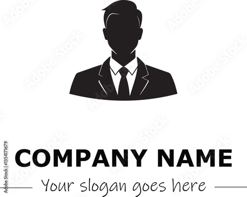 a man silhouette black and white for logo company vector image