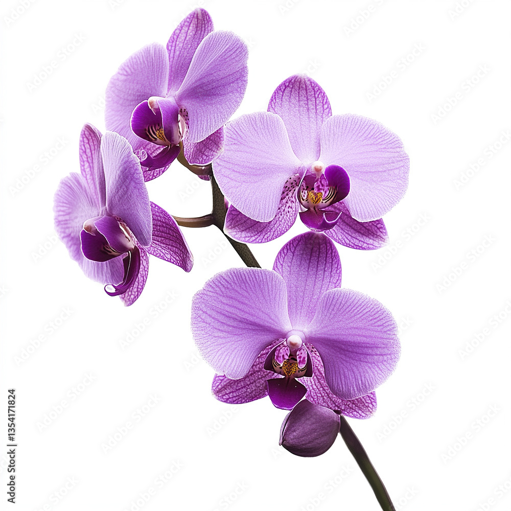 Fototapeta premium Purple orchid flowers isolated on white background