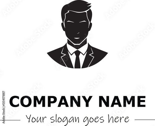 a man silhouette black and white for logo company vector image