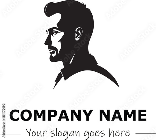 a man silhouette black and white for logo company vector image