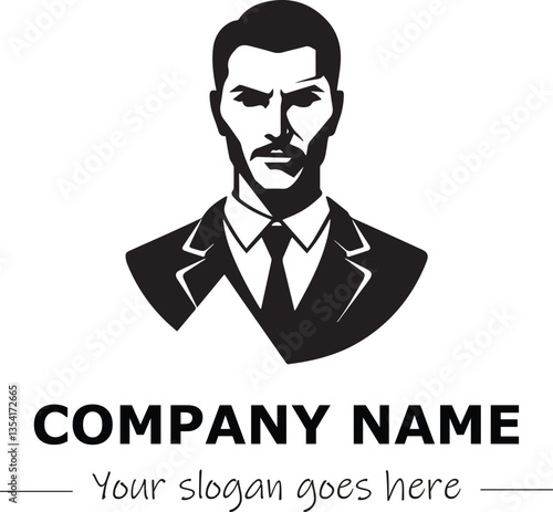 a man silhouette black and white for logo company vector image