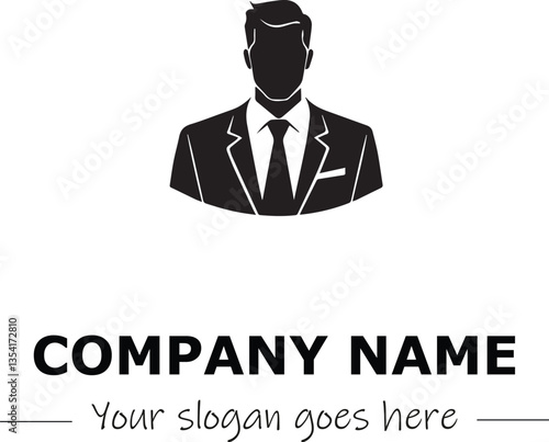a man silhouette black and white for logo company vector image
