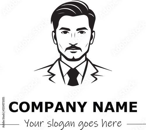 a man silhouette black and white for logo company vector image