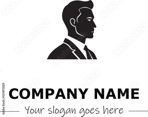 a man silhouette black and white for logo company vector image
