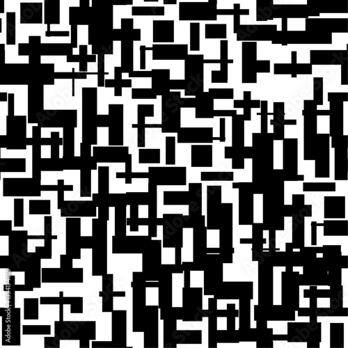 black & white abstract digital line Print