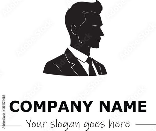 a man silhouette black and white for logo company vector image