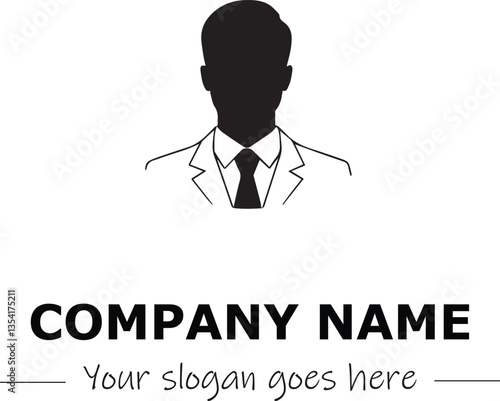 a man silhouette black and white for logo company vector image