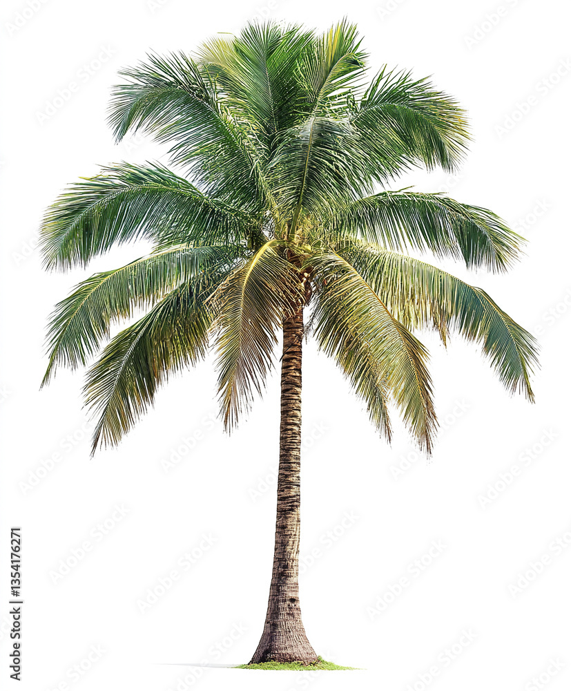 Fototapeta premium tall palm tree isolated on white background