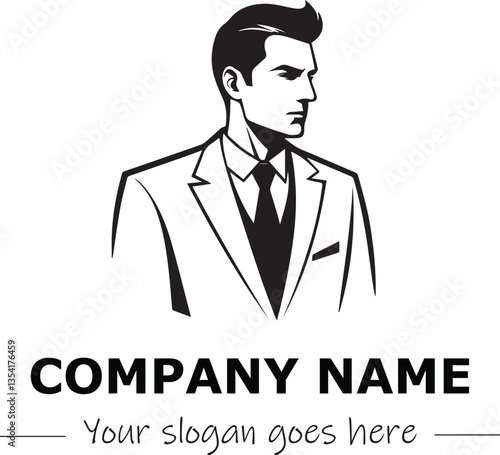 a man silhouette black and white for logo company vector image