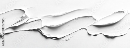 Realistic photo featuring white paint applied on a white surface capturing an abstract and minimalistic aesthetic