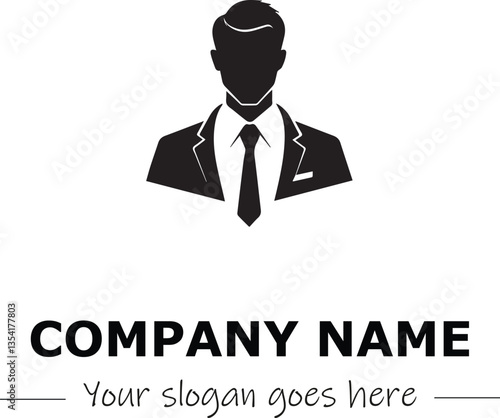 a man silhouette black and white for logo company vector image