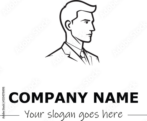 a man silhouette black and white for logo company vector image