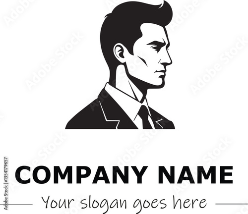 a man silhouette black and white for logo company vector image