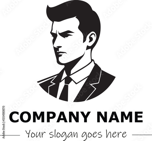 a man silhouette black and white for logo company vector image