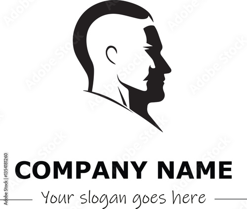 a man silhouette black and white for logo company vector image