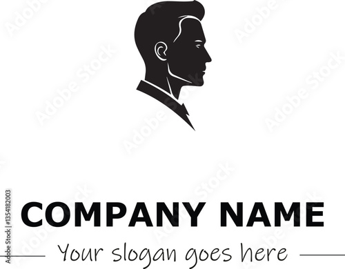 a man silhouette black and white for logo company vector image