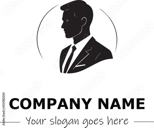 a man silhouette black and white for logo company vector image